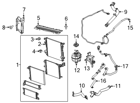 2021 Jeep Wrangler Radiator & Components Coolant Recovery Bottle Cap Diagram for 68388115AB