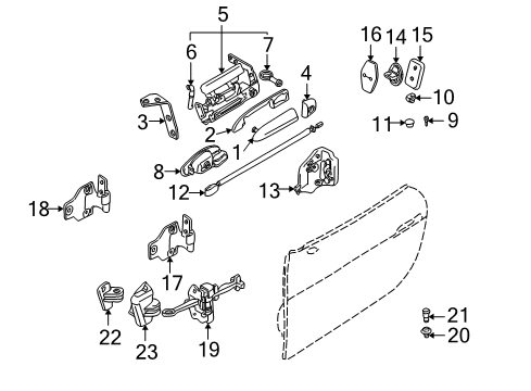 2000 BMW Z8 Door Hardware Inner Right Door Handle Diagram for 51418268012