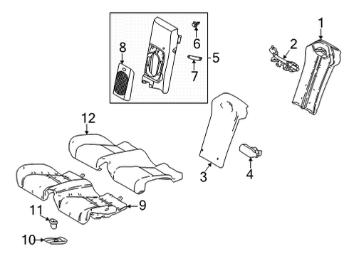 2022 Lexus LC500 Rear Seat Components Cover Sub-Assy, RR S Diagram for 71077-11180-A0
