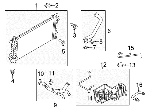 2012 Ford F-150 Radiator & Components Return Hose Diagram for BL3Z-8276-A