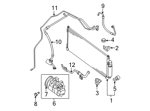 2007 Nissan Sentra Air Conditioner Condenser & Liquid Tank Assy Diagram for 92100-ZE80A