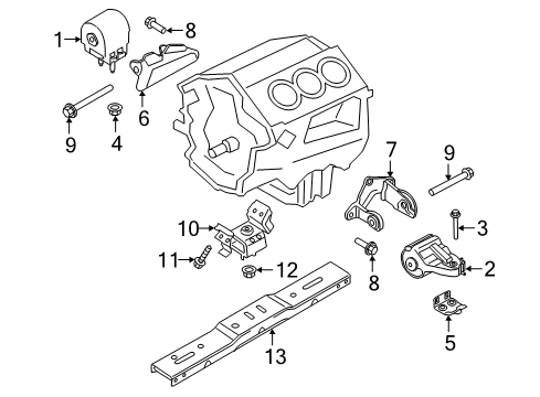 2017 Ford F-150 Engine & Trans Mounting Mount Bracket Diagram for HL3Z-6038-H