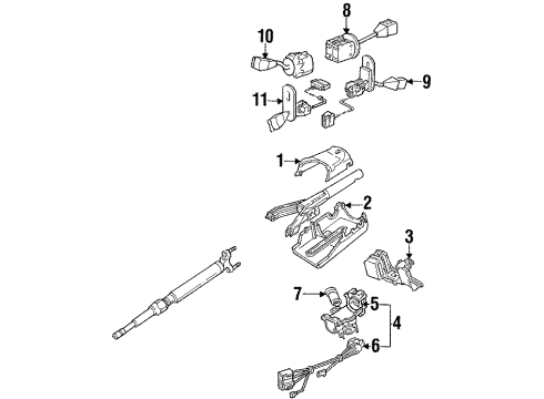 1991 BMW 850i Switches Wiper Switch Diagram for 61311383112