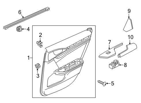 2020 Honda Insight Rear Door Armrest L (Platinum Gray) Diagram for 83753-TXM-A11ZB