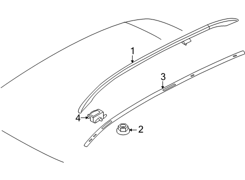 2010 BMW 328i xDrive Luggage Carrier Roof Moulding Left Diagram for 51137124259