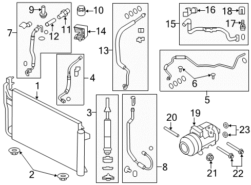 2007 Ford Edge Air Conditioner Compressor O-Ring Diagram for 7T4Z-19E889-C