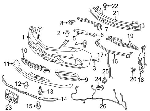 2015 Acura MDX Parking Aid Sub-Wire, Front Diagram for 32121-TZ5-A00