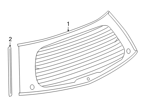 2004 Cadillac SRX Lift Gate - Glass & Hardware Weatherstrip-Lift Gate Window Diagram for 10349640