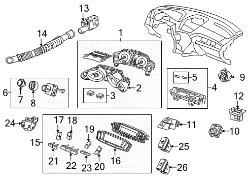 2009 Acura MDX A/C & Heater Control Units Meter Assembly, Combination Diagram for 78100-STX-A42