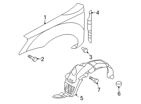 2007 Kia Optima Fender & Components Guard Assembly-Front Wheel Diagram for 868122G001