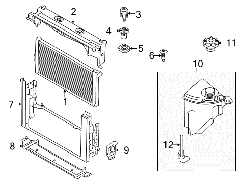 2016 BMW 640i xDrive Wiper & Washer Components Radiator Diagram for 17117625460