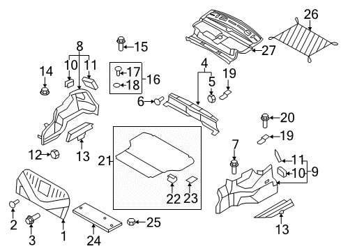 2011 Hyundai Genesis Interior Trim - Rear Body Pad-Sealing Diagram for 8574528000