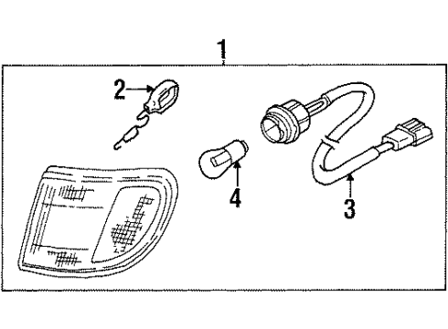 2001 Kia Sportage Bulbs Lamp-Front Combination, RH Diagram for 0K08A51060B