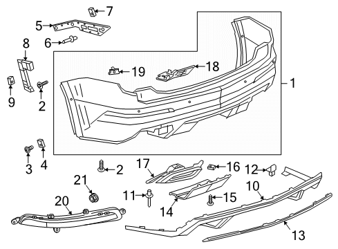 2022 Cadillac XT6 Bumper & Components - Rear Reflector Diagram for 84776400