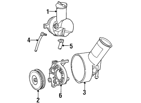 1993 Mercury Sable P/S Pump & Hoses, Steering Gear & Linkage Pressure Hose Diagram for F3DZ3A719E