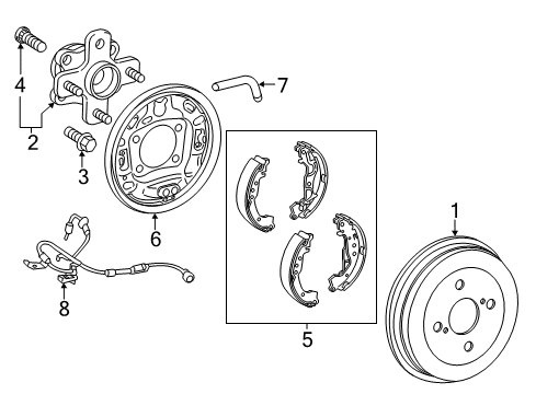 2013 Scion iQ Rear Brakes Splash Shield Diagram for 47044-74010