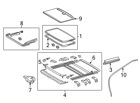 2013 Toyota Camry Sunroof Sunshade Diagram for 63306-06071-A4