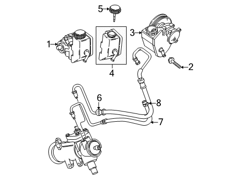 2003 Jeep Wrangler P/S Pump & Hoses, Steering Gear & Linkage Line-Power Steering Pressure Diagram for 52089168AE