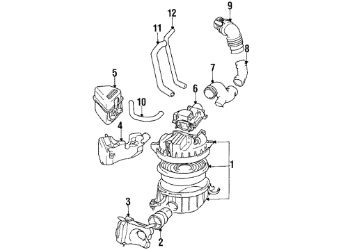 1991 Toyota Pickup Powertrain Control Connector, Intake Air Diagram for 17861-65020