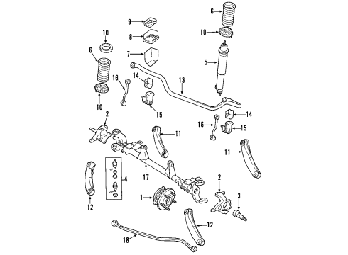 2001 Jeep Grand Cherokee Front Axle, Lower Control Arm, Upper Control Arm, Stabilizer Bar, Suspension Components Link-SWAY ELIMINATOR Diagram for 52088283