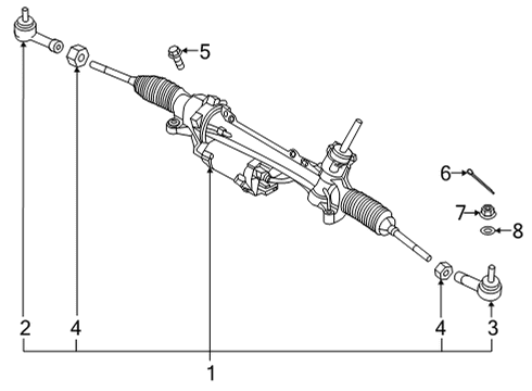 2022 Hyundai Ioniq 5 Steering Gear & Linkage GEAR & LINKAGE ASSY-MDPS Diagram for 57700-GI000