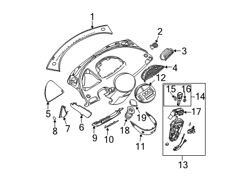 2006 Nissan Quest Gear Shift Control - AT Switch Assembly-Over Drive Diagram for 25130-CK000