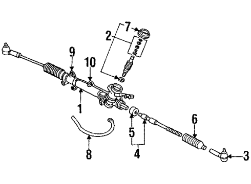 1992 Saturn SC P/S Pump & Hoses, Steering Gear & Linkage Gear Kit, Steering (Remanufacture) Diagram for 19300496