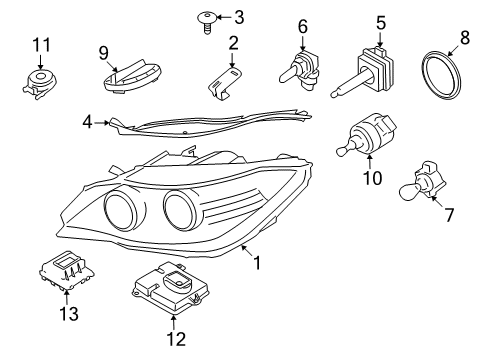 2012 BMW Z4 Bulbs Oval-Head Screw/Washer Assembly Diagram for 63129194594
