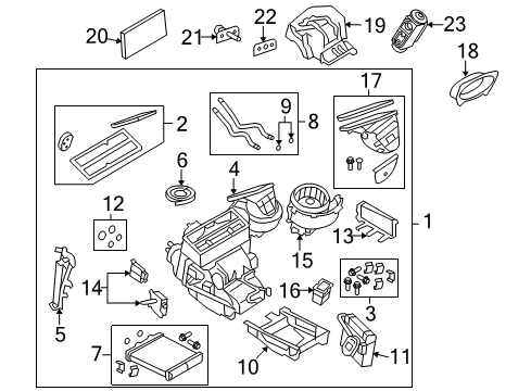 2008 Saturn Astra Air Conditioner Core Kit, Heater Diagram for 93180006