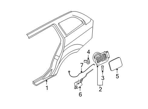2010 BMW 328i xDrive Quarter Panel & Components Fill-In Flap Diagram for 51177060692
