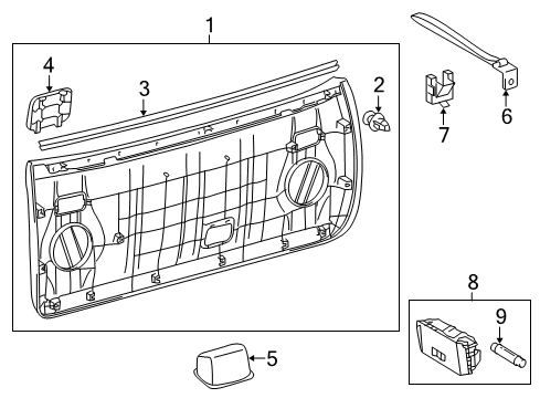 2021 Toyota 4Runner Interior Trim - Lift Gate Gate Trim Panel Diagram for 64780-35060-C0