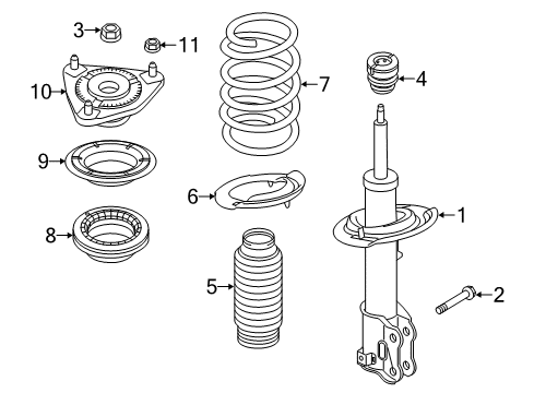 2014 Kia Forte Struts & Components - Front Spring-Fr Diagram for 54630A721A