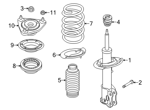 2017 Kia Forte Struts & Components - Front Strut Assembly-Front , Rh Diagram for 54661B0FB0