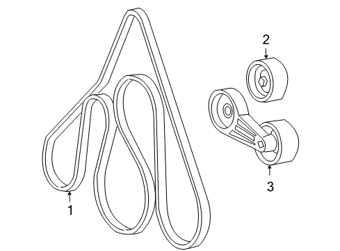 2001 Ford F-250 Super Duty Belts & Pulleys Serpentine Idler Pulley Diagram for F5TZ-8678-AC