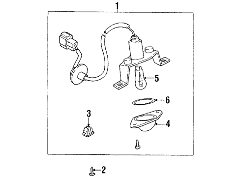 1997 Kia Sephia License Lamps Lamp-License Diagram for 0K24051270