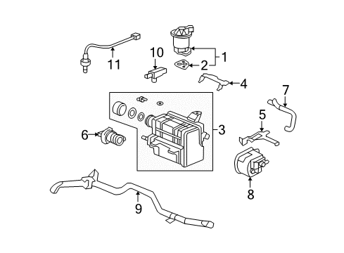 2011 Honda Civic Powertrain Control Bracket, Canister Diagram for 17358-SNA-A30