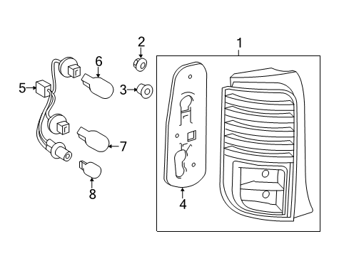 2013 Scion xB Bulbs Socket & Wire Diagram for 81555-12B80