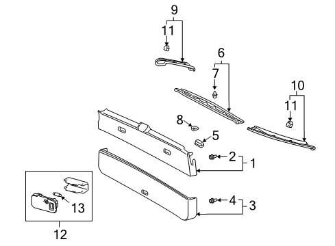 2004 Lexus RX330 Interior Trim - Lift Gate Trim, Back Window Panel, Upper Diagram for 64783-0E010-A0