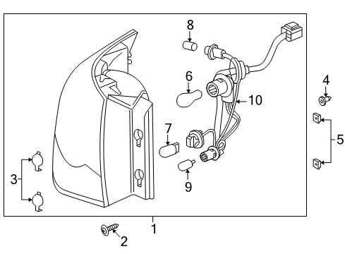 2015 Chevrolet Cruze Bulbs Tail Lamp Assembly Diagram for 94540777