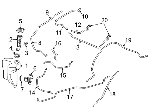 2019 Honda HR-V Wiper & Washer Components Motor Assembly, Rear Windshield Wiper Diagram for 76700-T7W-A01