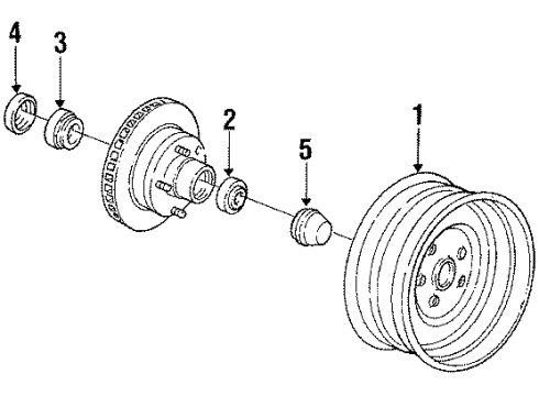 1987 Oldsmobile Cutlass Supreme Wheels Wheel Rim Assembly - Styled 14 X 6 Jj Diagram for 22505907