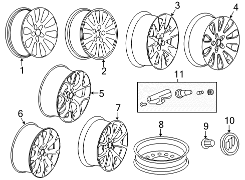 2013 Buick Regal Wheels Compact Spare Diagram for 13219390