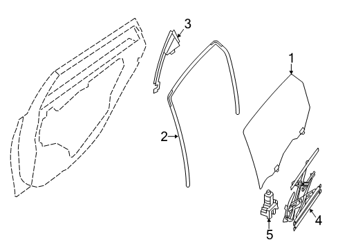 2016 Nissan Sentra Rear Door Corner Piece - Rear Door, LH Diagram for 82235-3SG0A