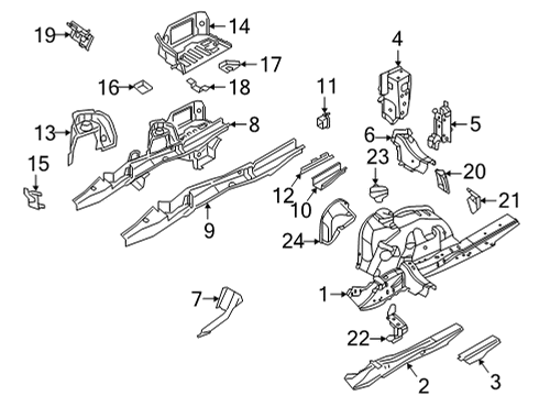 2022 BMW M440i Rear Floor & Rails BRACKET ACTIVATED CARBON CON Diagram for 41007431655
