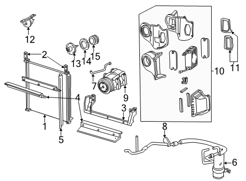 1996 Ford Explorer Condenser, Compressor & Lines, Evaporator Components Drier Diagram for F5TZ-19C836-A