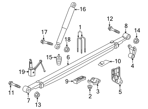 2015 Chevrolet Silverado 1500 Rear Suspension Shock Diagram for 23148688