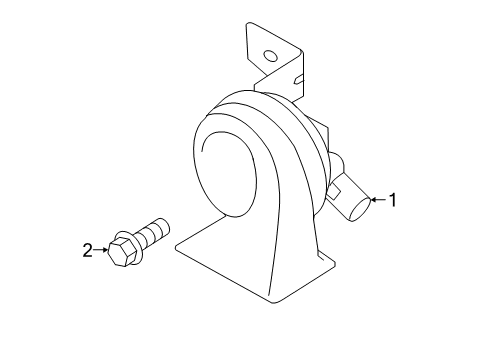 2020 Hyundai Accent Horn Bolt Diagram for 1127806166B