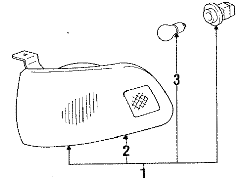 1993 Toyota Previa Side Marker & Signal Lamps Lens, Front Turn Signal Lamp, RH Diagram for 81511-95D00