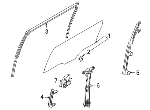 2022 Kia Carnival Front Door Glass & Hardware REGULATOR ASSY-RR DR Diagram for 83403R0000