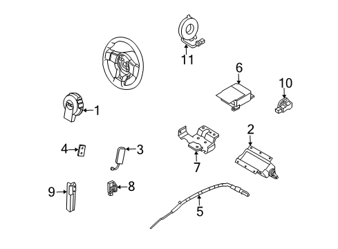 2003 Nissan 350Z Air Bag Components Steering Angle Sensor Assembly Diagram for 47945-AL700